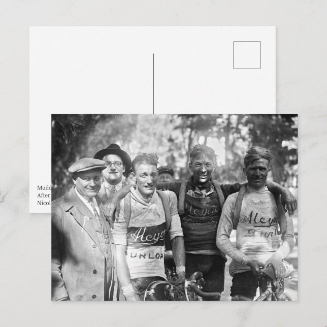 Postal Caras fangosas Tour de Francia 1928 después de la  (Anverso / Reverso)