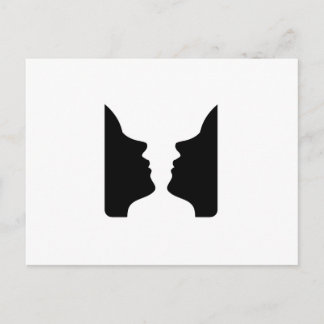 Postal Caras o jarrón - ilusión de dos caras como un jarr