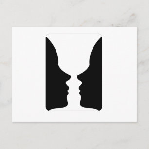 Postal Caras o jarrón - ilusión de dos caras como un jarr