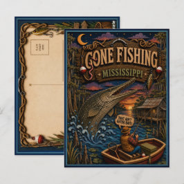 Postal Caráspido de Mississippi Gone Fishing