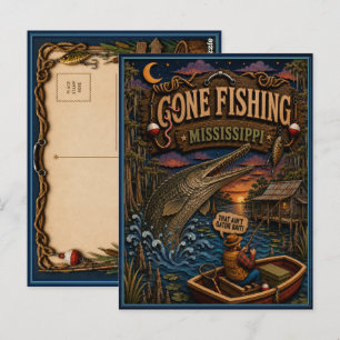 Postal Caráspido de Mississippi Gone Fishing