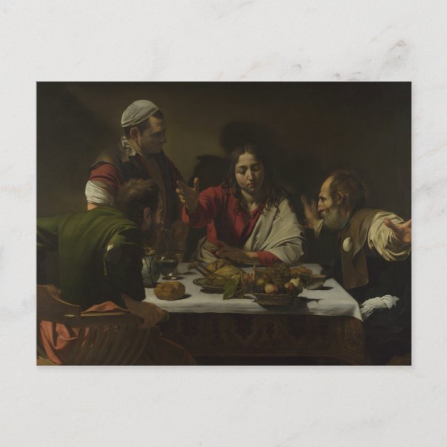 Postal Caravaggio - Cena en Emmaus (Anverso)