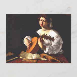 Postal Caravaggio - El jugador de Lute