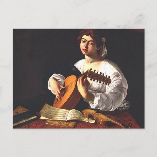 Postal Caravaggio - El jugador de Lute (Anverso)