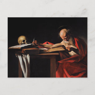 Postal Caravaggio - Escritura de Saint Jerome