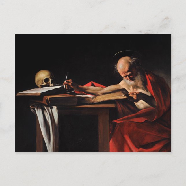 Postal Caravaggio - Escritura de Saint Jerome (Anverso)
