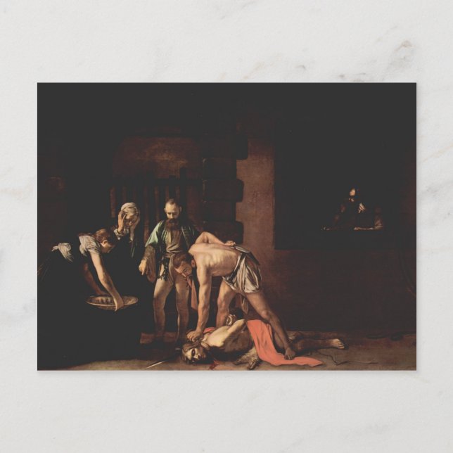 Postal Caravaggio- La decapitación de San Juan Bautista (Anverso)