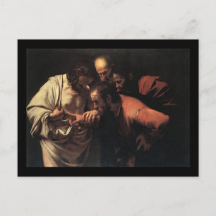 Postal Caravaggio La Incredulidad De Santo Tomás