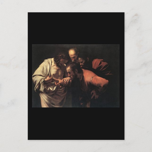Postal Caravaggio La Incredulidad De Santo Tomás (Anverso)