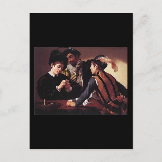 Postal Caravaggio Los Cardsharps (Anverso)