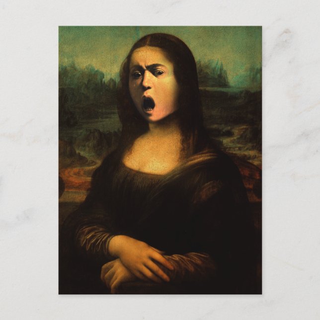 Postal Caravaggio Medusa Mona Lisa  (Anverso)