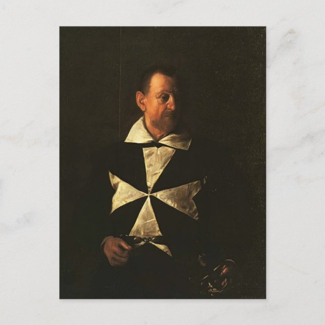 Postal Caravaggio- Retrato de Fra Antionio Martelli (Anverso)