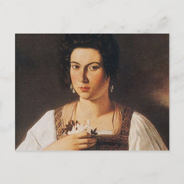 Postal Caravaggio - Retrato de una pintura de cortesía (Anverso)