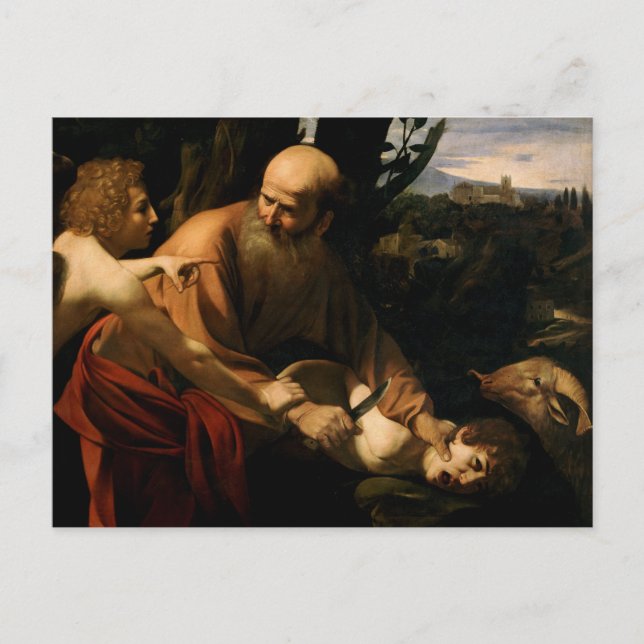 Postal Caravaggio - Sacrificio de Isaac (Anverso)