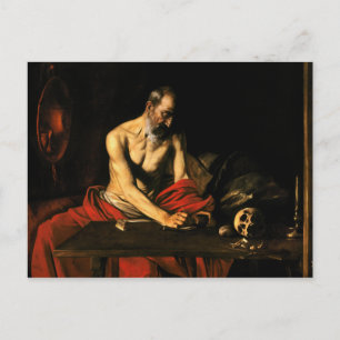 Postal Caravaggio - San Jerónimo escribiendo