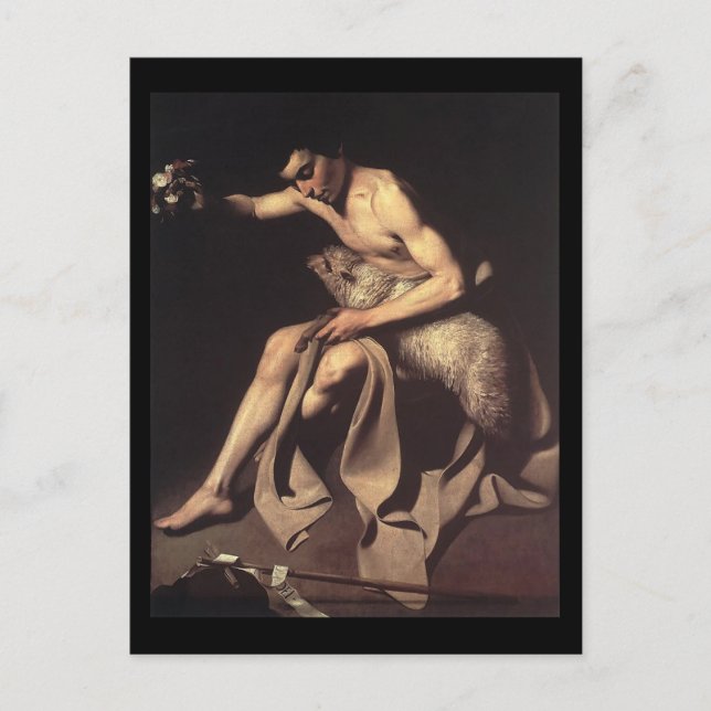 Postal Caravaggio St John El Bautista (Anverso)