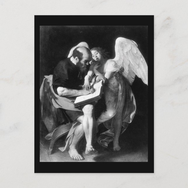 Postal Caravaggio St Matthew Y El Ángel (Anverso)