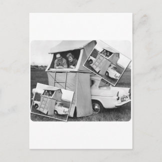 Postal Caravana de camping de coches de época