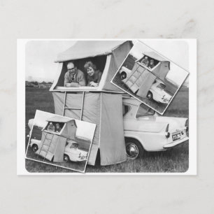 Postal Caravana de camping de coches de época