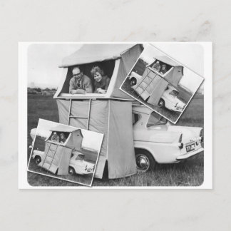 Postal Caravana de camping de coches de época