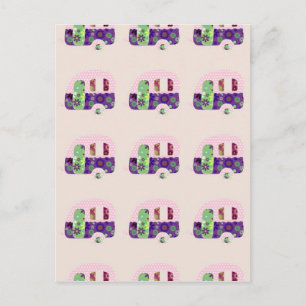 Postal Caravana vintage retro camper shabbychic