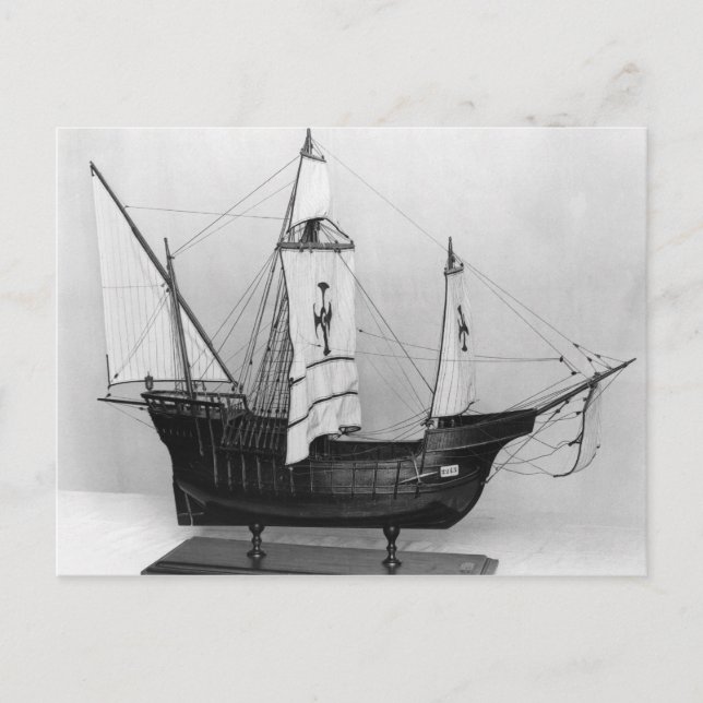 Postal Caravel de Cristóbal Colón (Anverso)
