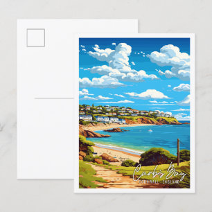 Postal Carbis Bay Cornwall Inglaterra Viajes de época