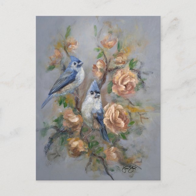 Postal Carboneros moñudos (Anverso)