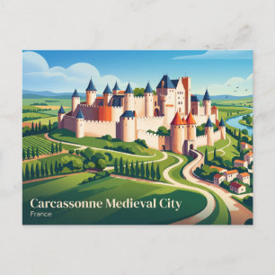 Postal Carcassonne Ciudad Medieval Francia