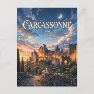 Postal Carcassonne Ciudad Medieval Francia