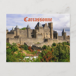 Postal Carcassonne fortress in France