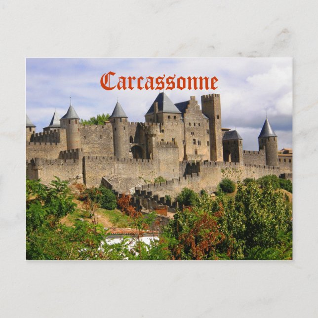 Postal Carcassonne fortress in France (Anverso)