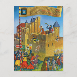 Postal Carcassonne medieval de Francia Vintage
