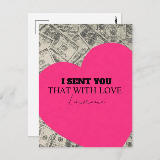 Postal Cárcel a larga distancia lindo economato corazón (Anverso / Reverso)