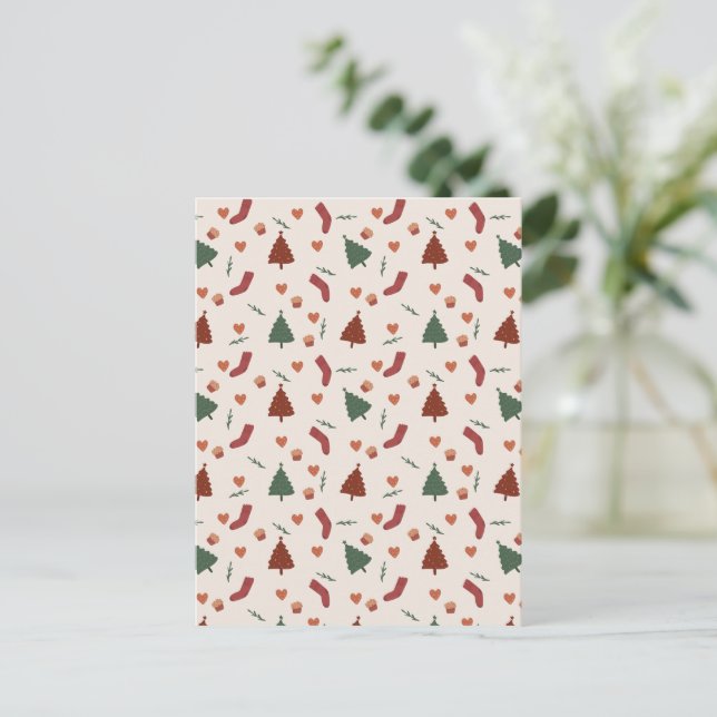 Postal Card (10,8 x 14,2 cm) - Christmas Pattern (Anverso de pie)