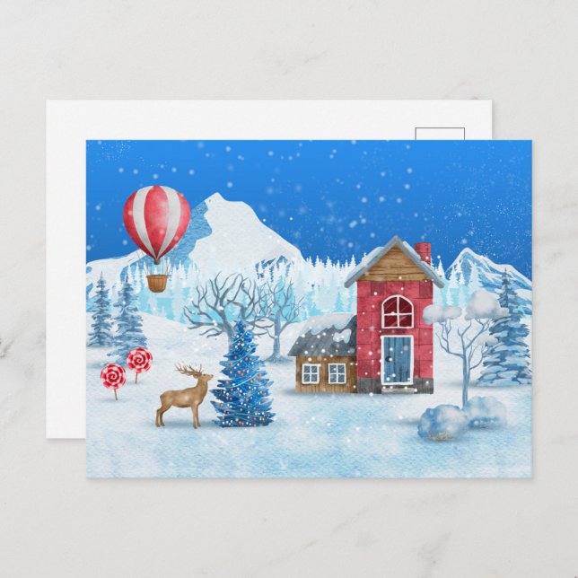 Postal Card (10,8 x 14,2 cm) - Christmas Scene (Anverso / Reverso)