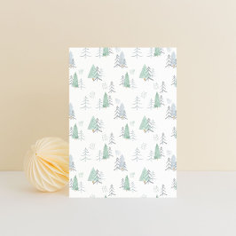 Postal Card (10,8 x 14,2 cm) - Christmas Trees Pattern