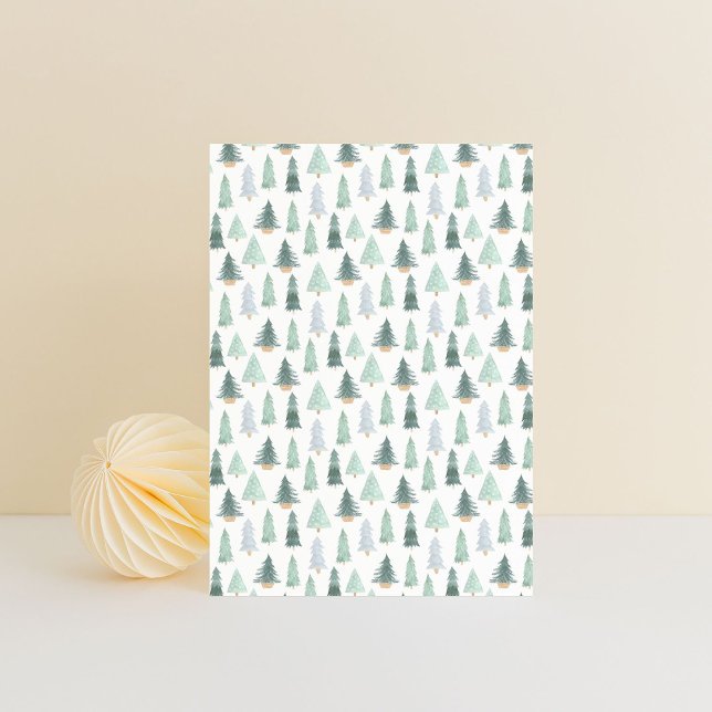Postal Card (10,8 x 14,2 cm) - Christmas Trees Pattern (Subido por el creador)
