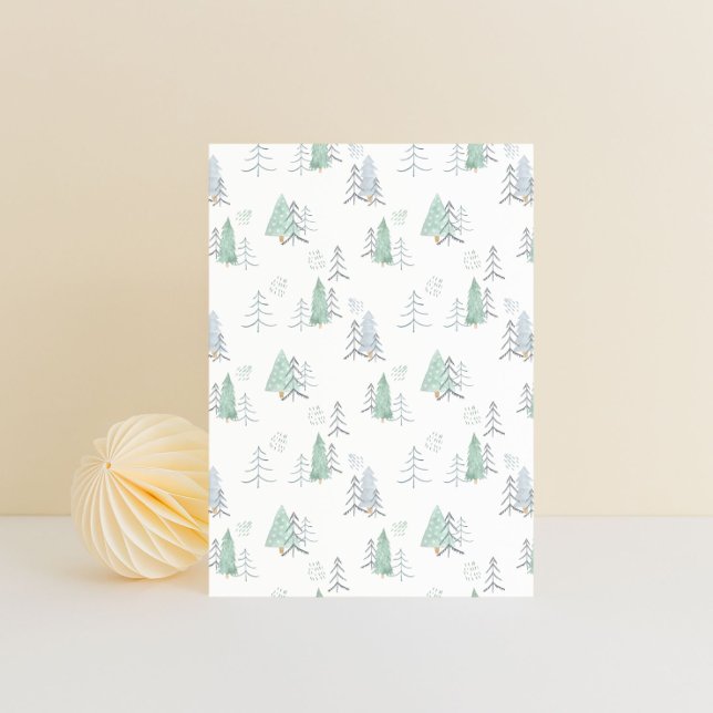 Postal Card (10,8 x 14,2 cm) - Christmas Trees Pattern (Subido por el creador)