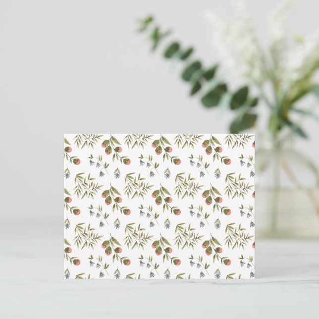 Postal Card (10,8 x 14,2 cm) - Floral Pattern (Anverso de pie)