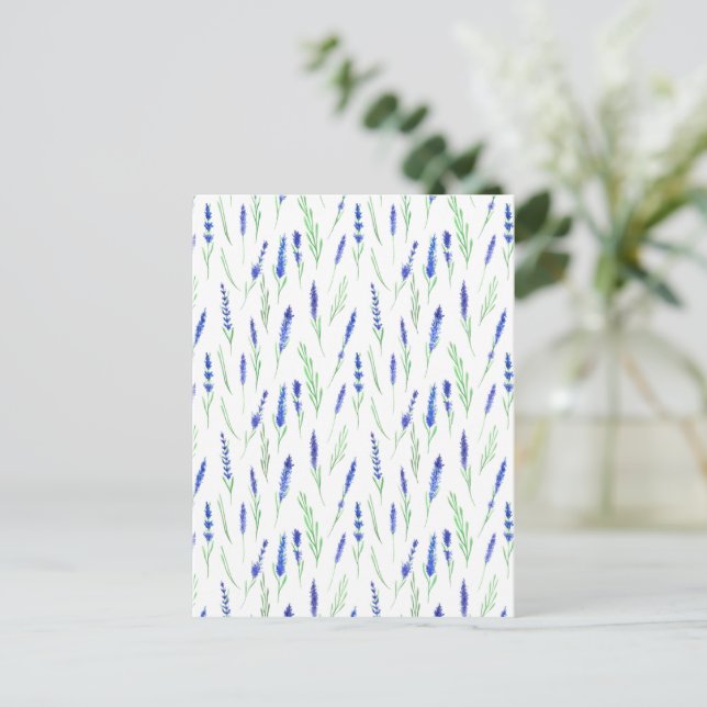 Postal Card (10,8 x 14,2 cm) - Lavender Pattern (Anverso de pie)