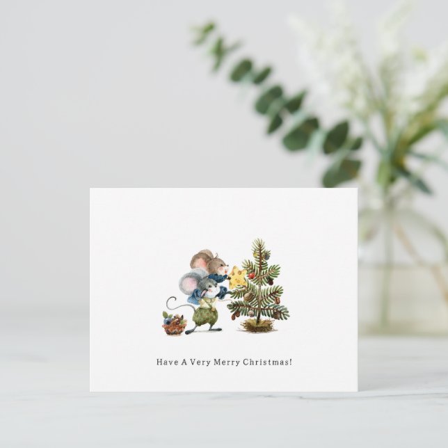 Postal Card (10,8 x 14,2 cm) - Two Little Mice Christmas (Anverso de pie)