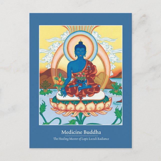 Postal CARD Medicine Buddha - con hermosa espalda (Anverso)