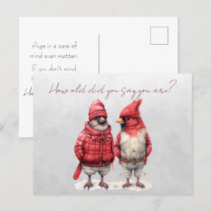 Postal Cardenal Birday Card ¿Qué edad dijiste que eras?