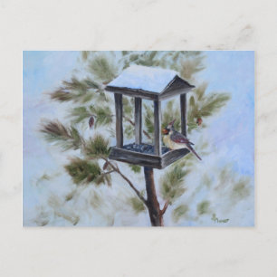 Postal Cardenal de invierno visitante