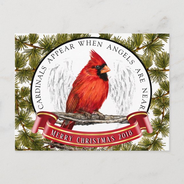 Postal Cardenal navidad con mensaje Personalizado (Anverso)