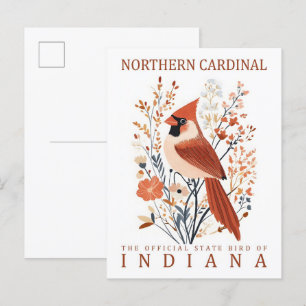 Postal Cardenal norte de Indiana EE.UU. Viaje