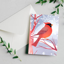 Cardenal Rojo | Hermosa Pintura de Acuarela