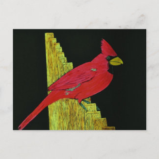 Postal Cardenal sobre el arte de la cerca