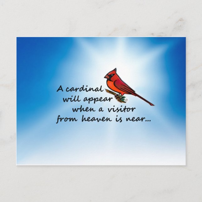 Postal Cardenal, visitante del cielo (Anverso)